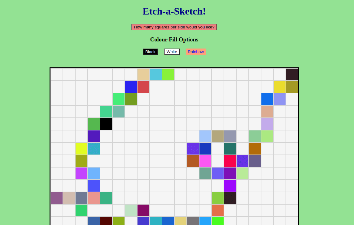 Screenshot of Etch-a-Sketch Application